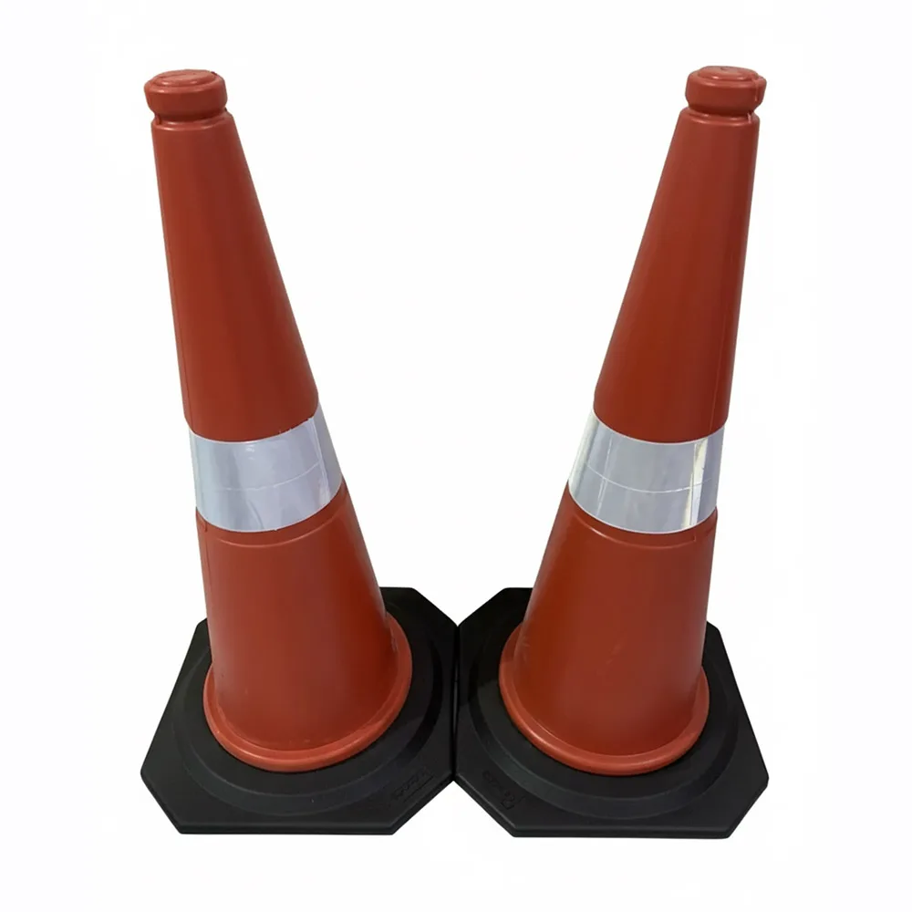 Rubber base traffic cone for highway safety applications