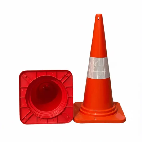 Plastic traffic cones for road safety and traffic control
