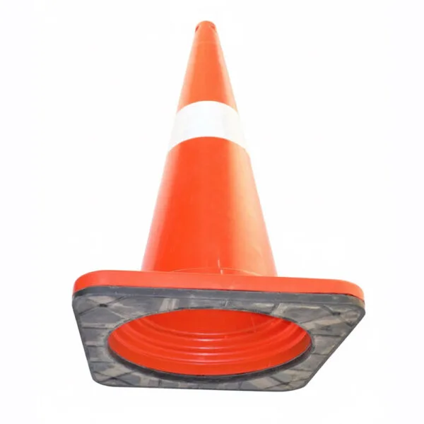Orange traffic cones for construction safety