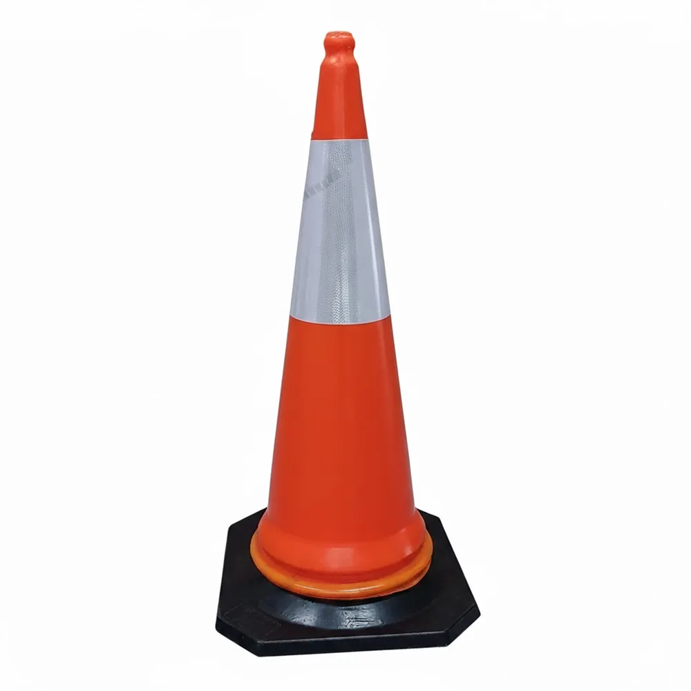 Cone with chain for traffic control and restricted zones