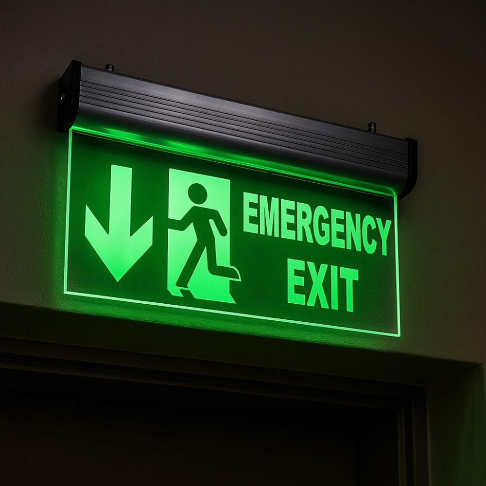 Glowing Emergency Exit Sign