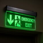 Glowing Emergency Exit Sign