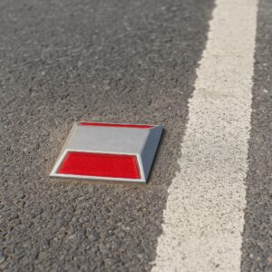 Aluminium Road Stud with Shank (MASSAL-1) – Anchored Metal Marker 5 Installed Road Stud