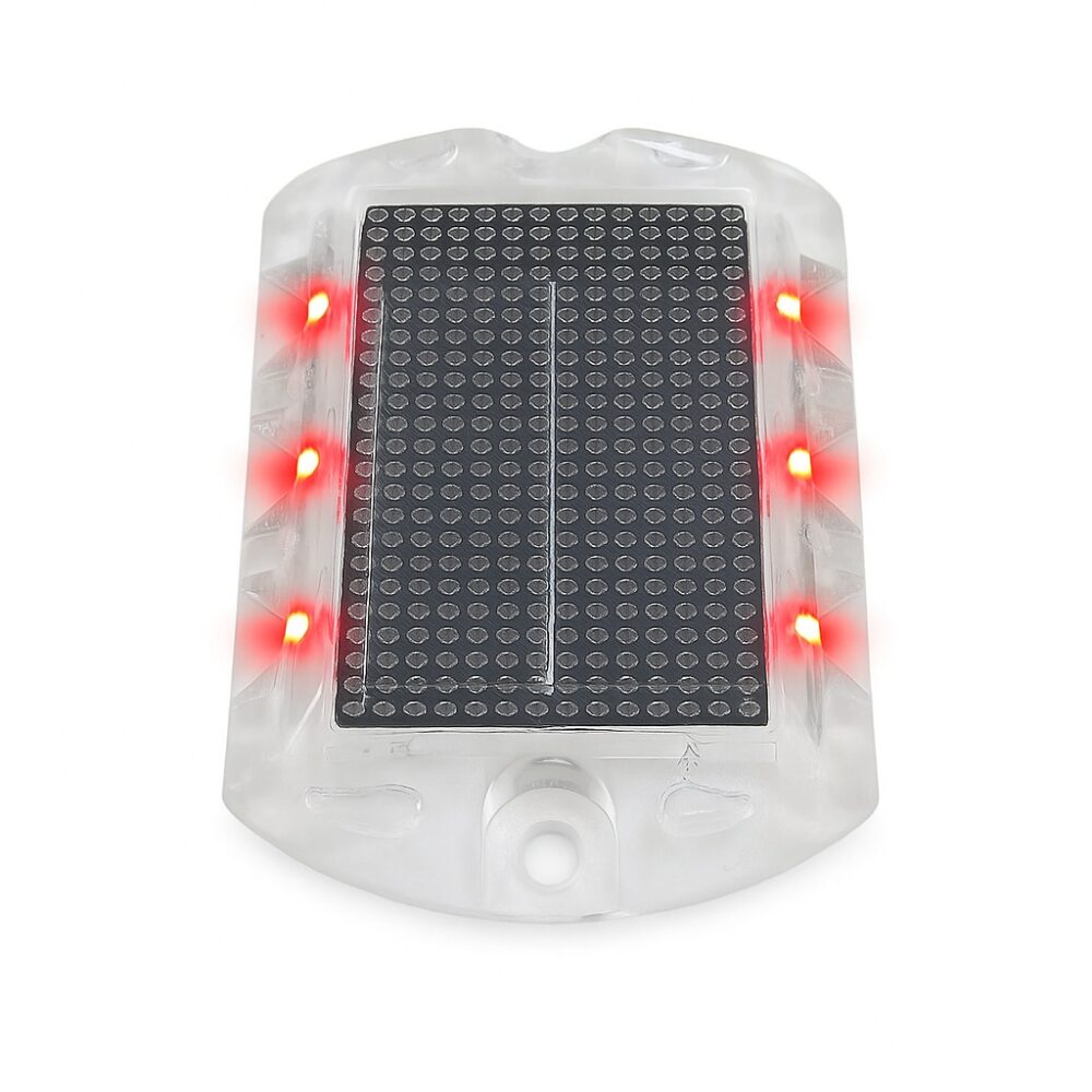 Polycarbonate Solar Road Stud (20 Ton) – LED Road Marker | IP68 1 Lit Object on White