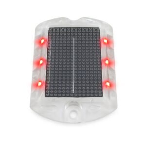 Polycarbonate Solar Road Stud (20 Ton) – LED Road Marker | IP68 4 Lit Object on White