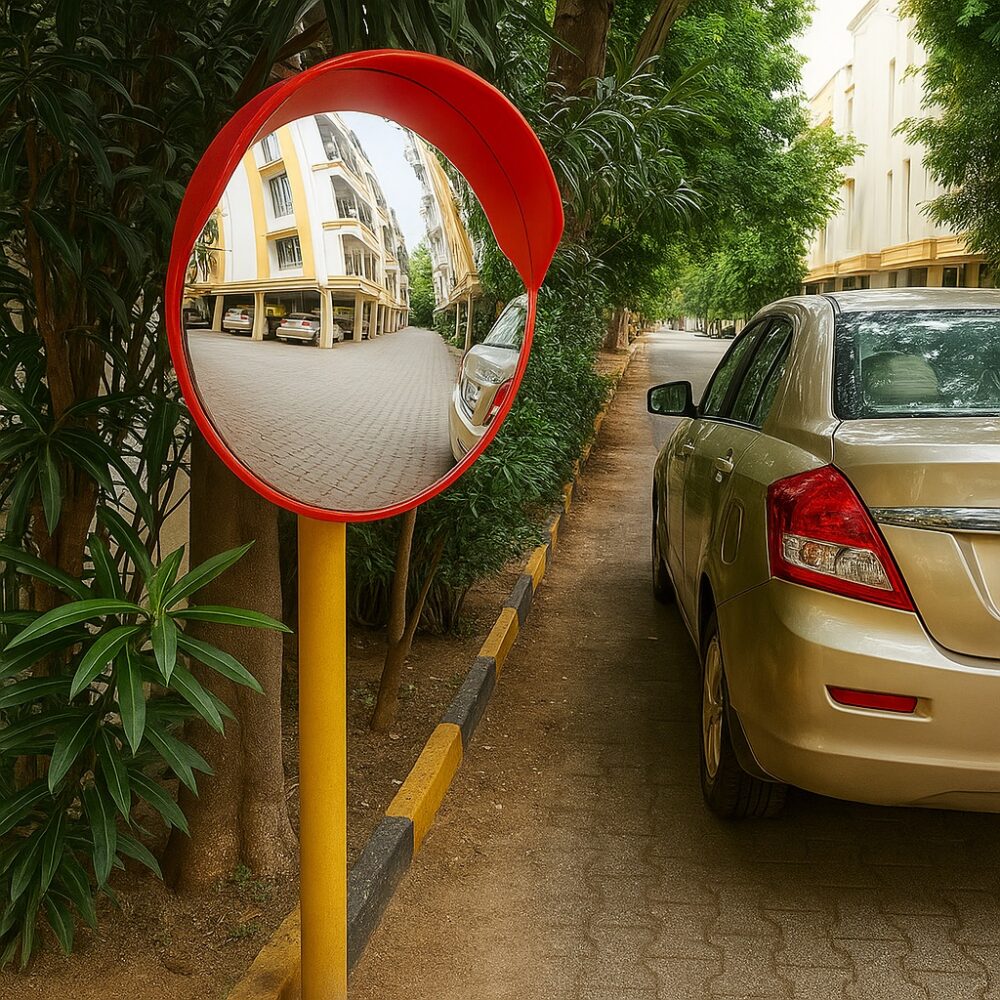 Traffic Convex Mirror - Unbreakable Outdoor Blind Spot Mirror 7 Curved Mirror Reflection