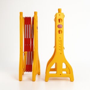 Folding Safety Fence (2.5m) – Yellow Portable Crowd Control Gate 6 Expandable Safety Barrier