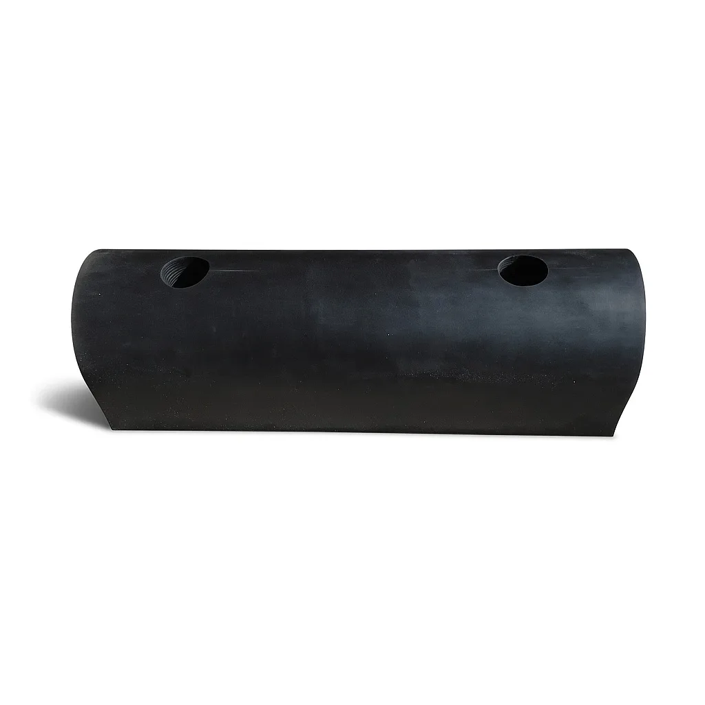 Rubber dock bumper for heavy vehicle impact protection