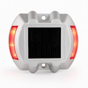 Solar Pavement Marker (Aluminium) – LED Road Stud | 30 Ton Capacity 6 Red LED Light