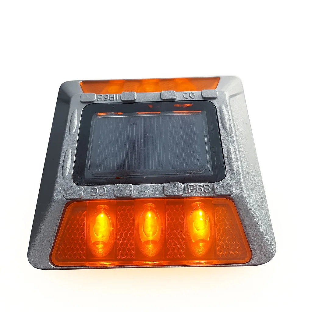 Solar cat eye road marker with LED illumination