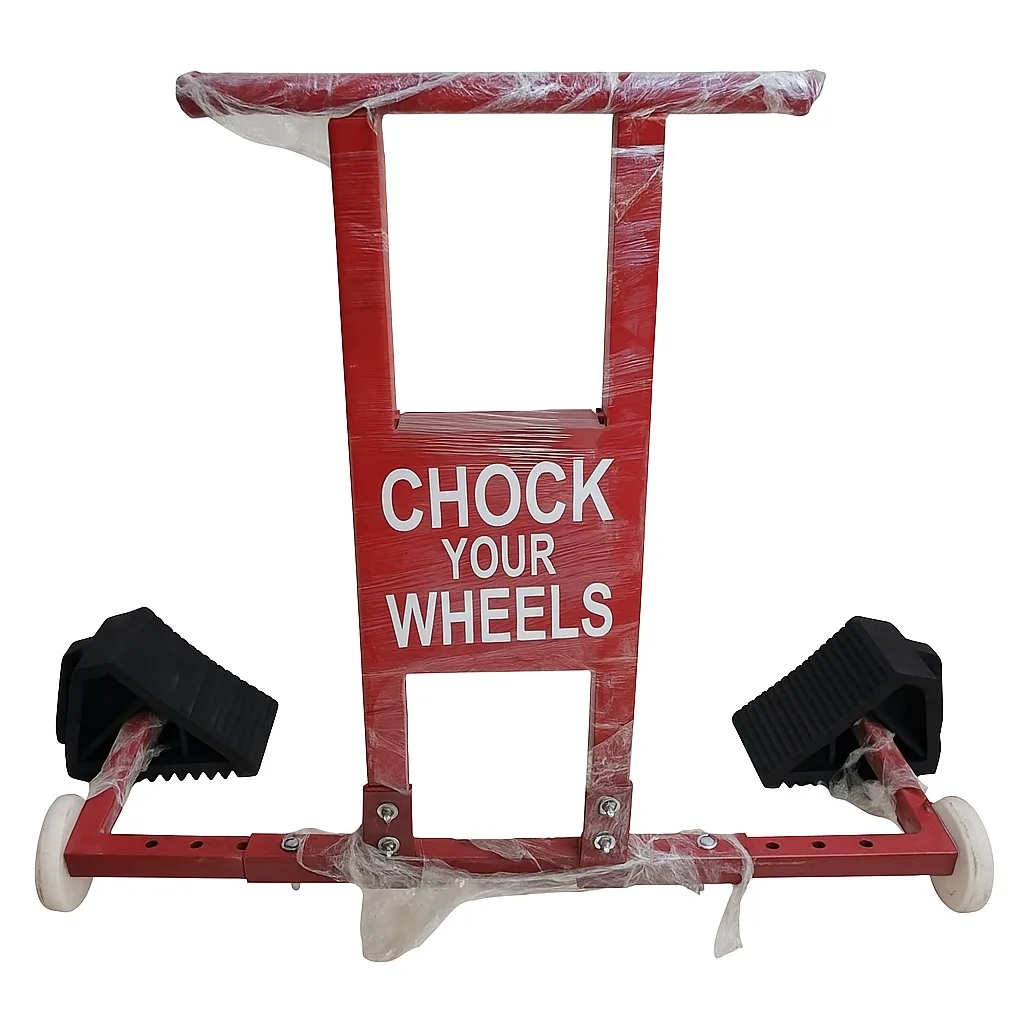 Heavy-duty wheel stopper trolley for industrial use