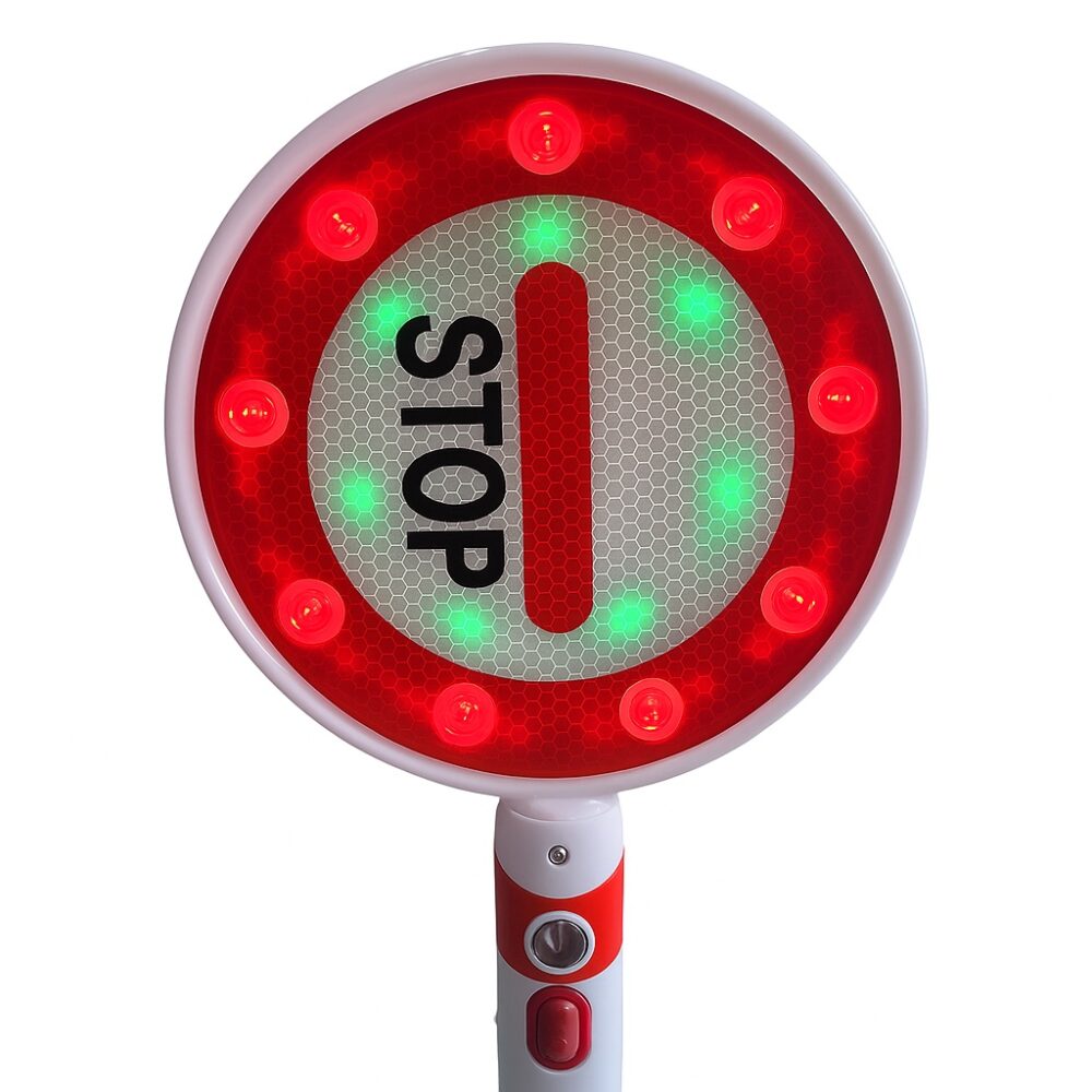 Rechargeable LED Stop & Go Traffic Signal 6 Illuminated Stop Sign