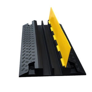 Heavy Duty 2 Channel Cable Protector Ramp – Industrial Rubber Cable Protector 4 MASSCP-2 RUBBER CABLE PROTECTOR - 2