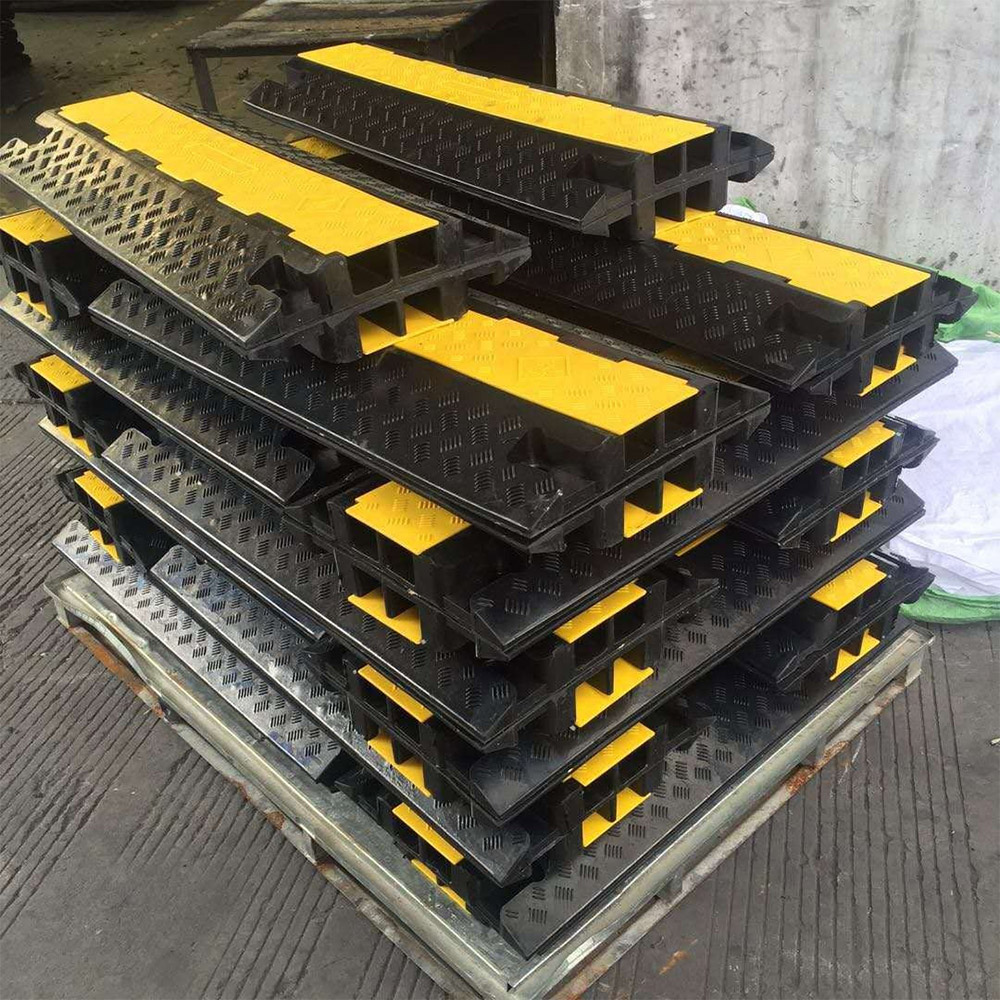 Heavy Duty 2 Channel Cable Protector Ramp – Industrial Rubber Cable Protector 2 MASSCP-2 RUBBER CABLE PROTECTOR - 3