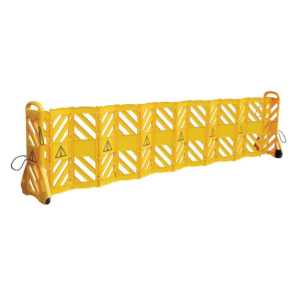 Mobile Safety Gate (3m/4m) – Yellow Folding Barricade | Portable 4 PLASTIC EXPANDABLE BARRIER