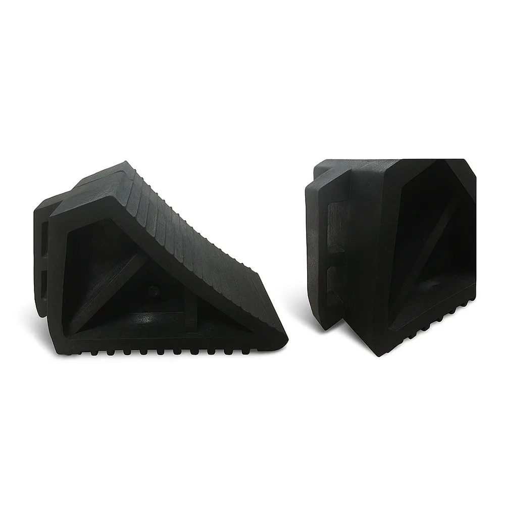 Heavy-duty rubber wheel chocks for trucks
