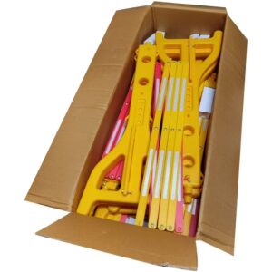 Folding Safety Fence (2.5m) – Yellow Portable Crowd Control Gate 7 Expandable Safety Barrier