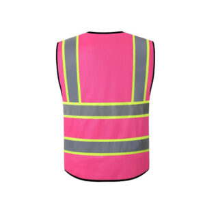 120 gsm 2 2 Pink Reflective Jacket (Back)