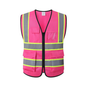 120 gsm 2 2 Pink Reflective Jacket (Front)