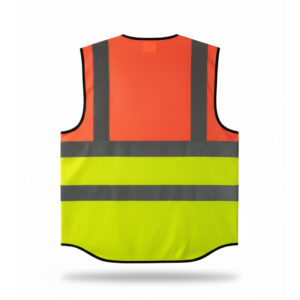 120 gsm 2 Orange and Green Reflective Jacket (Back)