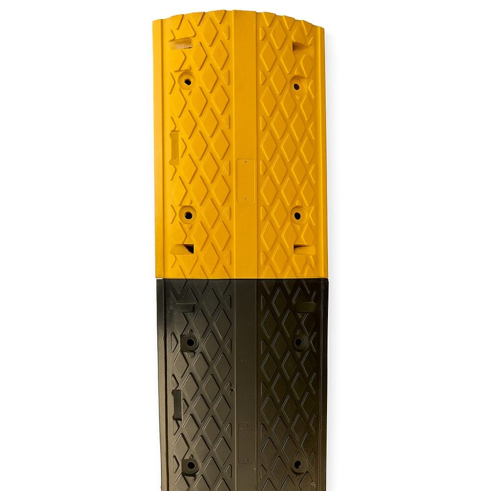 Premium Rubber Speed Bump (MASSRB50MW-3) - EPDM UV Resistant 3 Yellow-Black Ramp