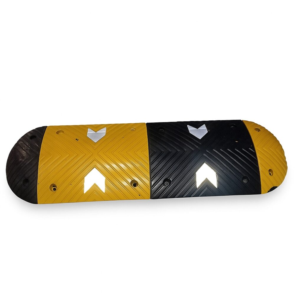 75mm Rubber Road Hump (MASSRB75-2) - High Profile Arrow Design 2 Speed Bump Display