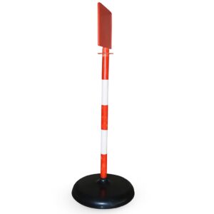 Plastic Stanchion Post - Portable Queue Control Barrier 6 Red Sign Stand