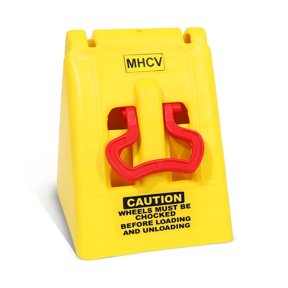 Garage Parking Aid - Lightweight Plastic Car Stop 3 Yellow Wheel Chock