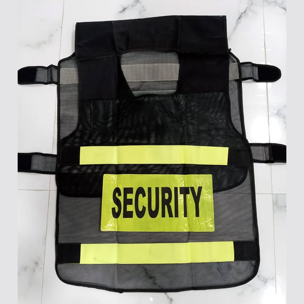Security Reflective Jacket (MASSJ-90) 2 90 gsm 2 Black Reflective Security Jacket (Front)