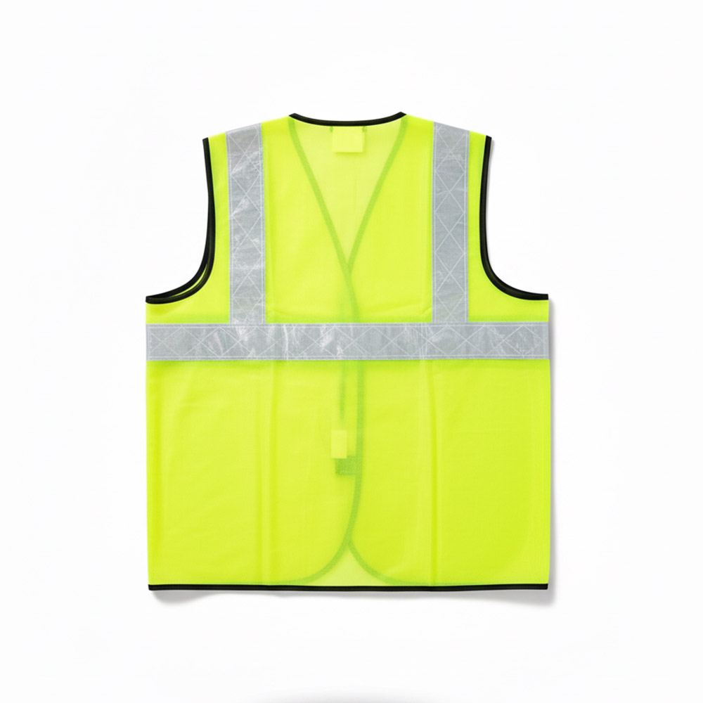 Home 50 90 gsm 2 Florescent Reflective Jacket Green (Back)