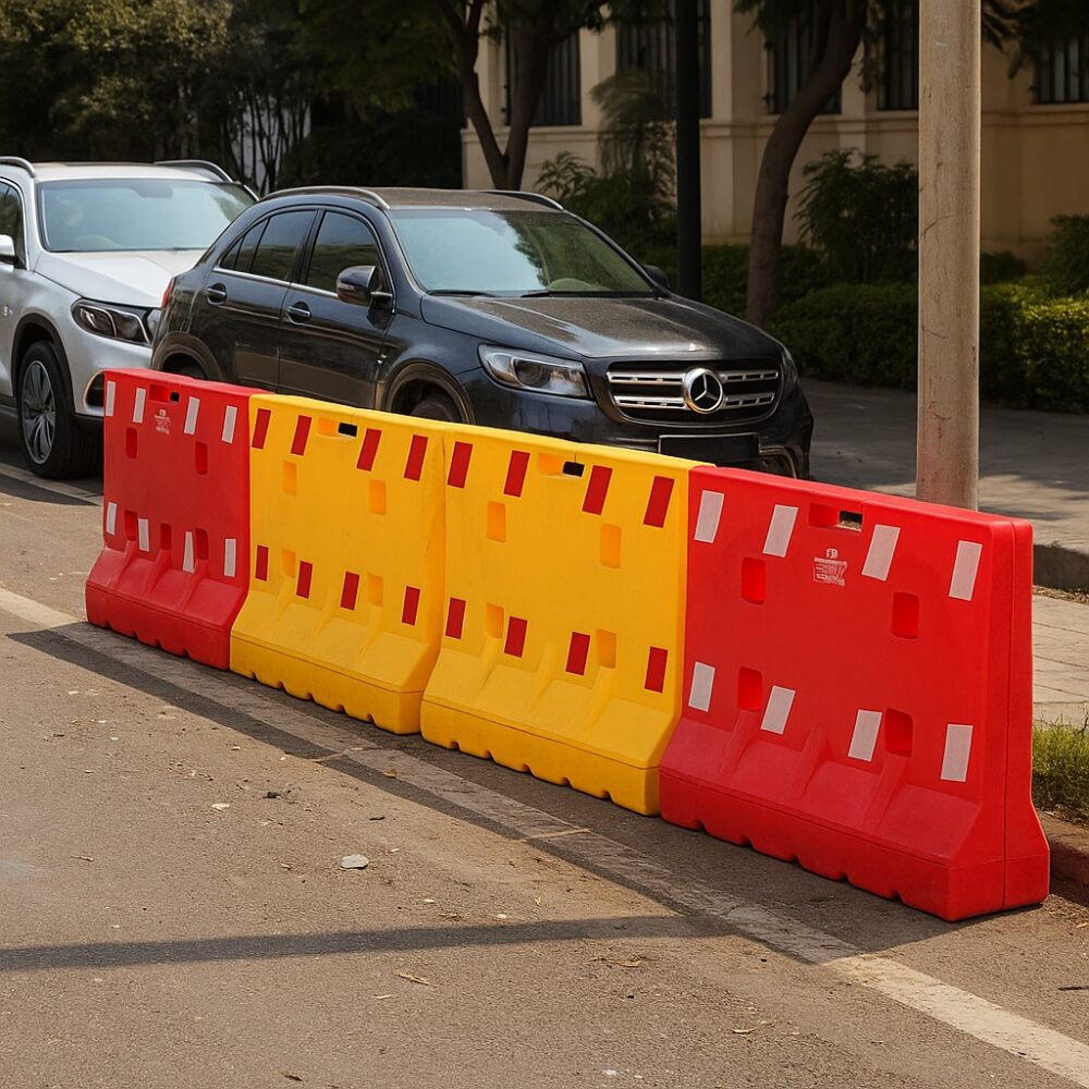 Pedestrian Safety Barrier (760mm) - Yellow Crowd Control Wall 3 Water Filled Barrier MASSWFB-760 - 4