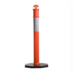 Plastic bollards for road safety and traffic control