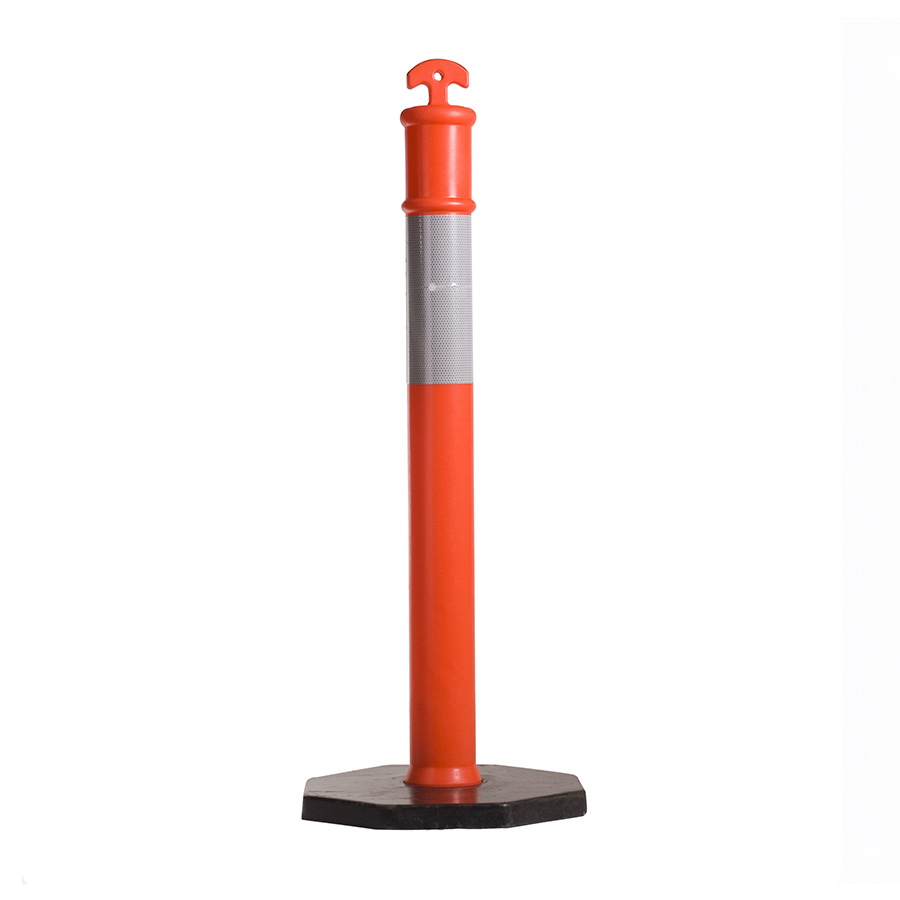 Plastic bollards for road safety and traffic control