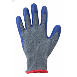 Cotton Latex Coated Gloves Grey Blue (LS-104) - 3