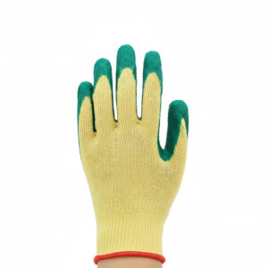Cotton Latex Coated Gloves Yellow Green (LS-102) - 1