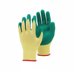 Cotton Latex Coated Gloves Yellow Green (LS-102) - 3