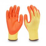 Cotton Latex Coated Gloves Yellow Orange (LS-101) - 1