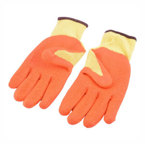 Cotton Latex Coated Safety Gloves (LS-101) 5 Cotton Latex Coated Gloves Yellow Orange (LS-101) - 2