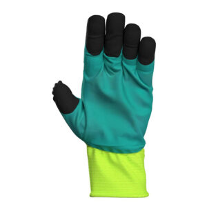 Half Dip Finger Safety Gloves (LS-144) 4 Half Dip Green Black Finger (LS-144) - 2