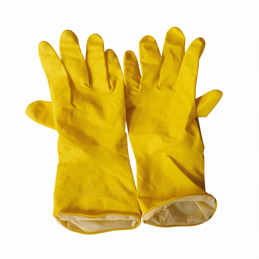 Household Gloves Orange Yellow (LS-147) - 1