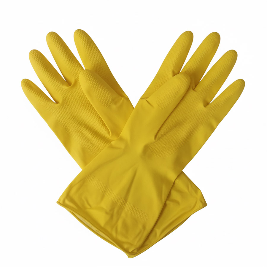 Household Gloves Orange Yellow (LS-147) - 2