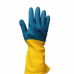 Industrial Rubber Gloves (LS-113) 5 Industrial Gloves Yellow Blue (LS-113) - 1