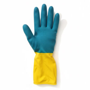 Industrial Rubber Gloves (LS-113) 6 Industrial Gloves Yellow Blue (LS-113) - 2