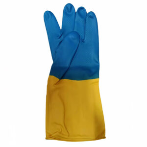 Industrial Rubber Gloves (LS-113) 7 Industrial Gloves Yellow Blue (LS-113) - 3