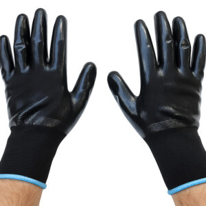 Full Nitrile Coated Gloves (LS-106) 6 PU Coated Black (LS-108) - 1