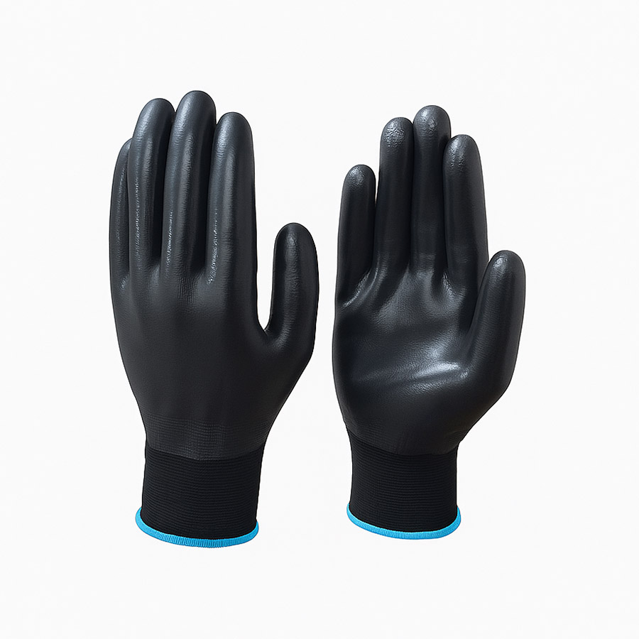 Full Nitrile Coated Gloves (LS-106) 3 PU Coated Black (LS-108) - 3