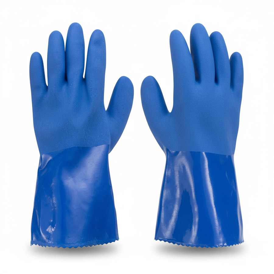 Piton Blue PVC Supported Gloves (LS-129) - 1