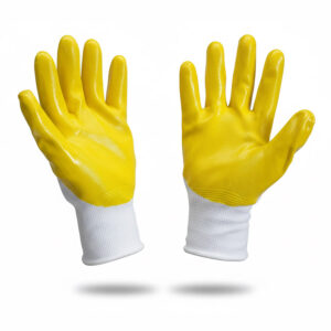 Piton White Yellow Half Coating Gloves (LS-137) - 2