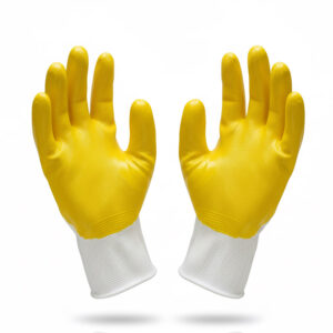 Piton White Yellow Half Coating Gloves (LS-137) - 3