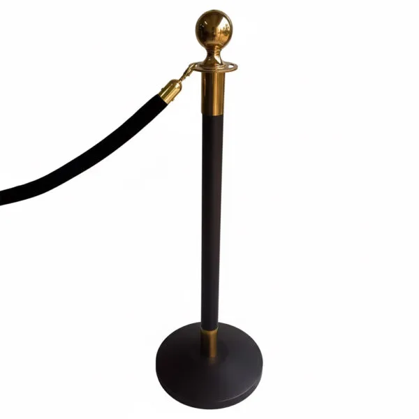 Brass q manager stanchion for crowd control